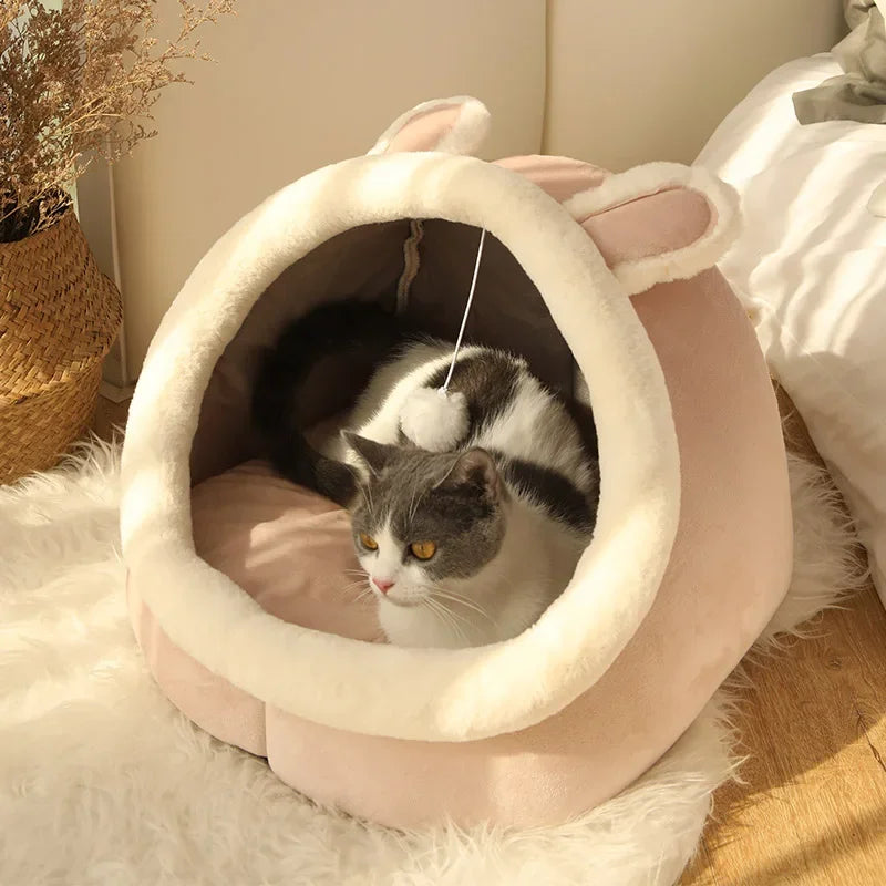 Washable pet lounger cushions, cat mat beds, warm and soft baskets, cozy warm cat kennels, house tents, small pet dogs, winter - Zecs shopping