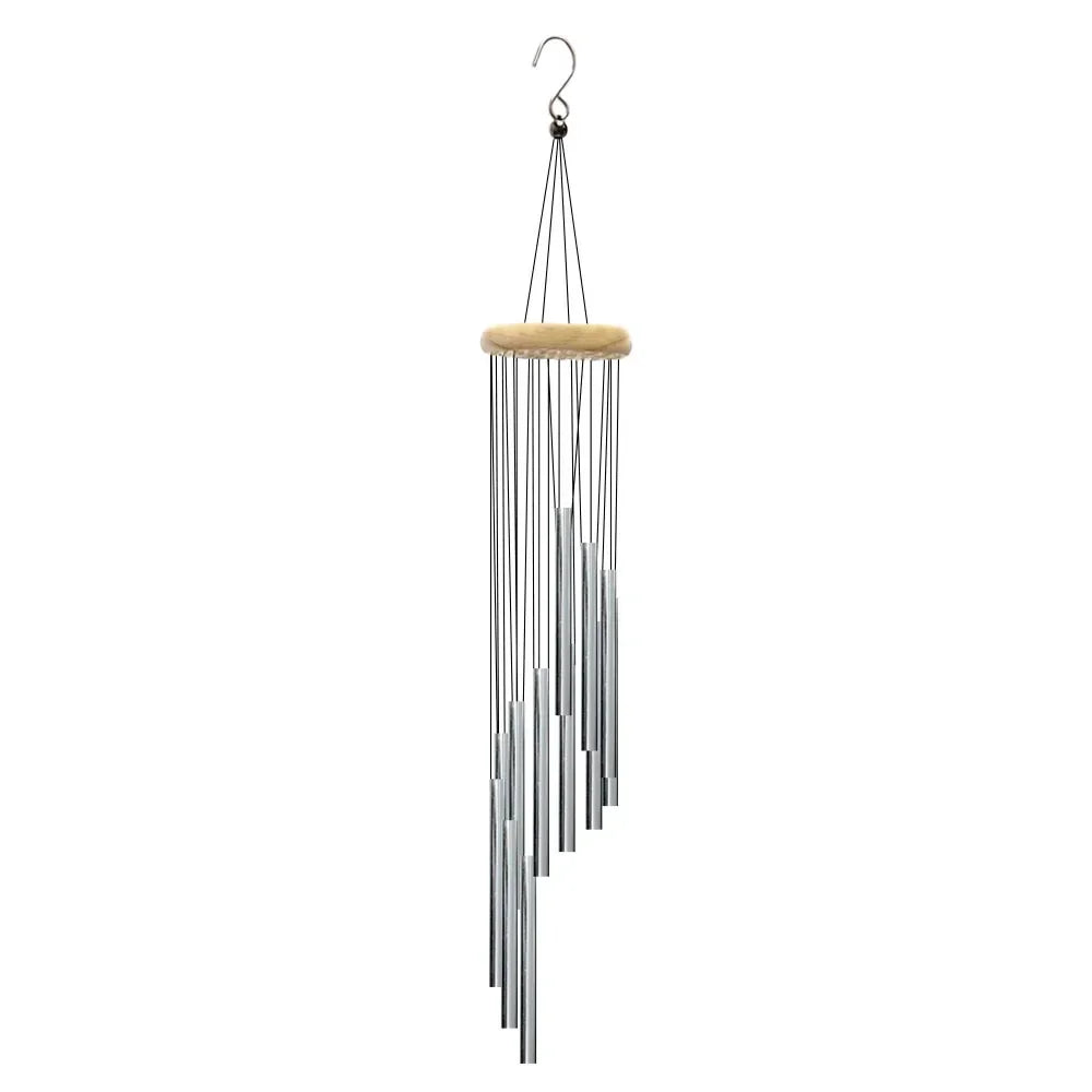 piece Tubes Aluminum Alloy Wind Chimes with Hook Goldsilver Bells for Outside Home Wedding Party Memorial Decoration Gifts