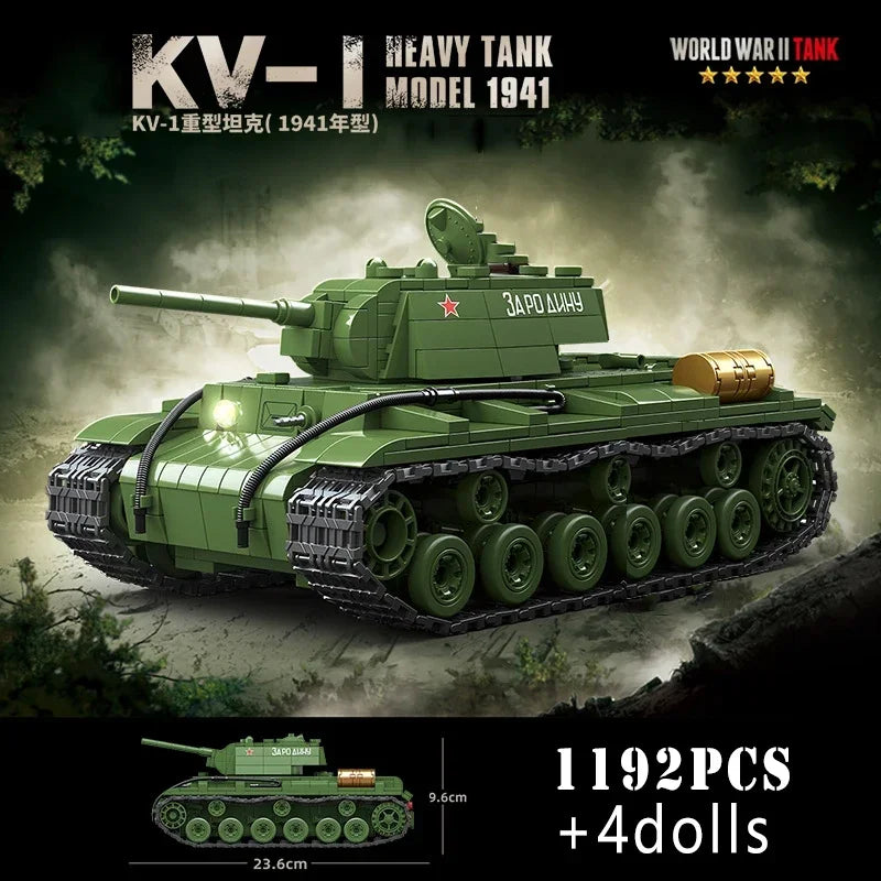 Ww Military Classic Model Tiger Leopard Kv- Kv- Is- Heavy Tank Collection Model Building Blocks Bricks