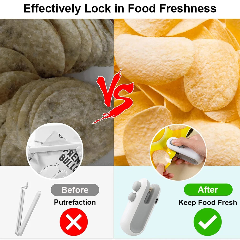 Mini Plastic Bag Sealer Rechargeable in Bag Heat Sealer With Cutter Portable Thermal Sealer Plastic Bags Sealant Machine