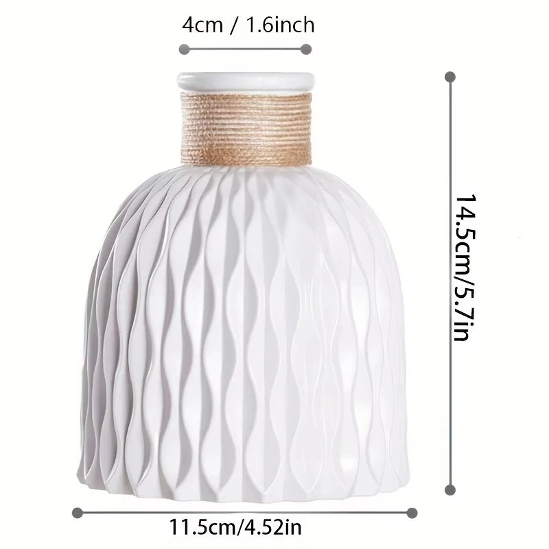 1/2Pcs Water Ripple Vase Rope Plastic Flower Pot Arrangement Modern Nordic Style Home Living Room Desktop Decoration Ornament - Zecs shopping