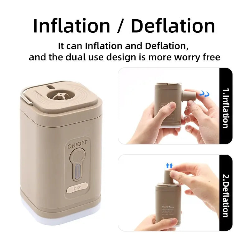 Electric Air Pump Portable Wireless Air Compressor InflatorDeflator Pumps For Inflatable Cushions Air Beds Boat Swimming Ring