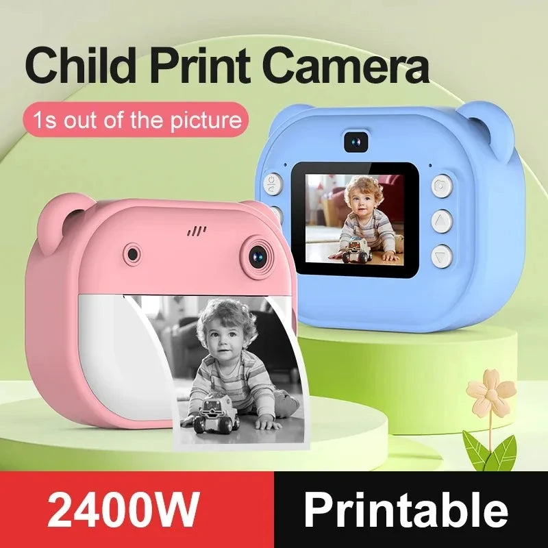 Kids Digital Instant Camera Thermal Photo & Video Toy with GB Memory