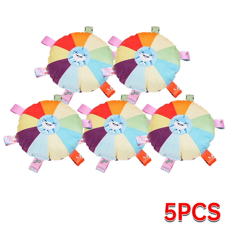 Funny Rainbow Plush Flying Saucer Dog Toys Outdoor Interactive Training Games Chew Toy Pets Flying Discs Toys Dog Accessories - Zecs shopping