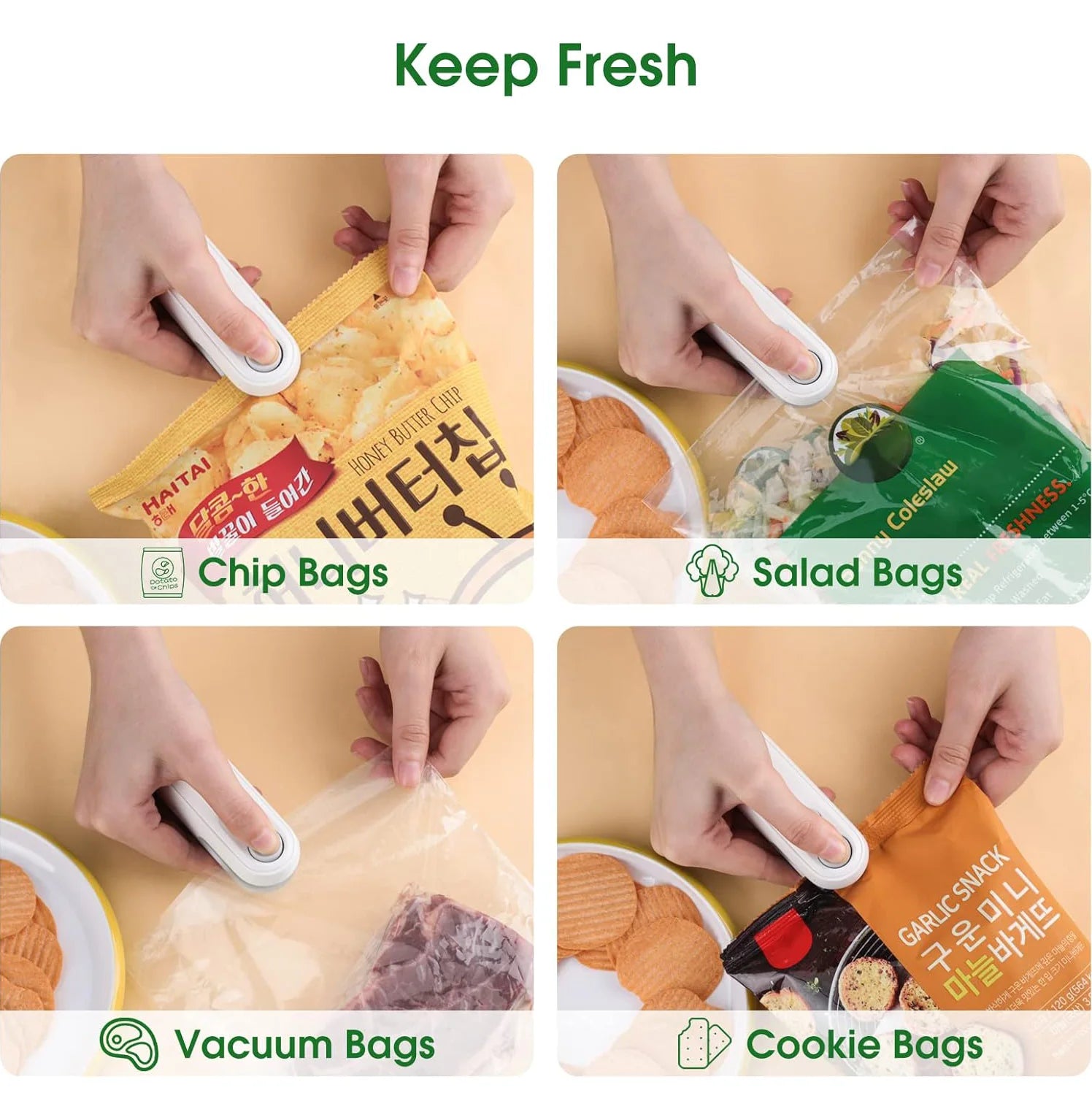 Portable Mini Sealer in Heat Sealer For Snacks Home use rechargeable sealer Vacuum Sealer Snacks plastic bag heat sealer