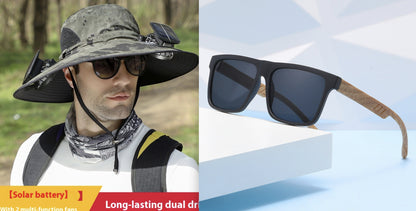 Solar Fan Sun Hat – Wide Brim USB Rechargeable Cooling Outdoor Hat