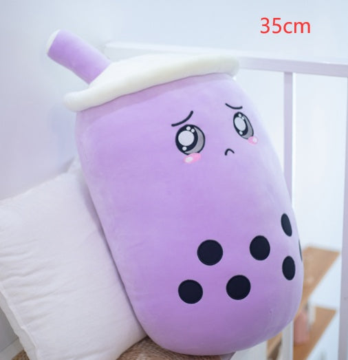 Adorable Plush Boba Tea Pillow – Soft Stuffed Fruit Drink Cushion for Kids & Teens - Zecs shopping