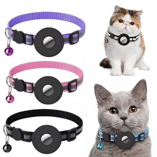 Reflective Waterproof AirTag Pet Collar Holder – Secure Case for Dogs & Cats