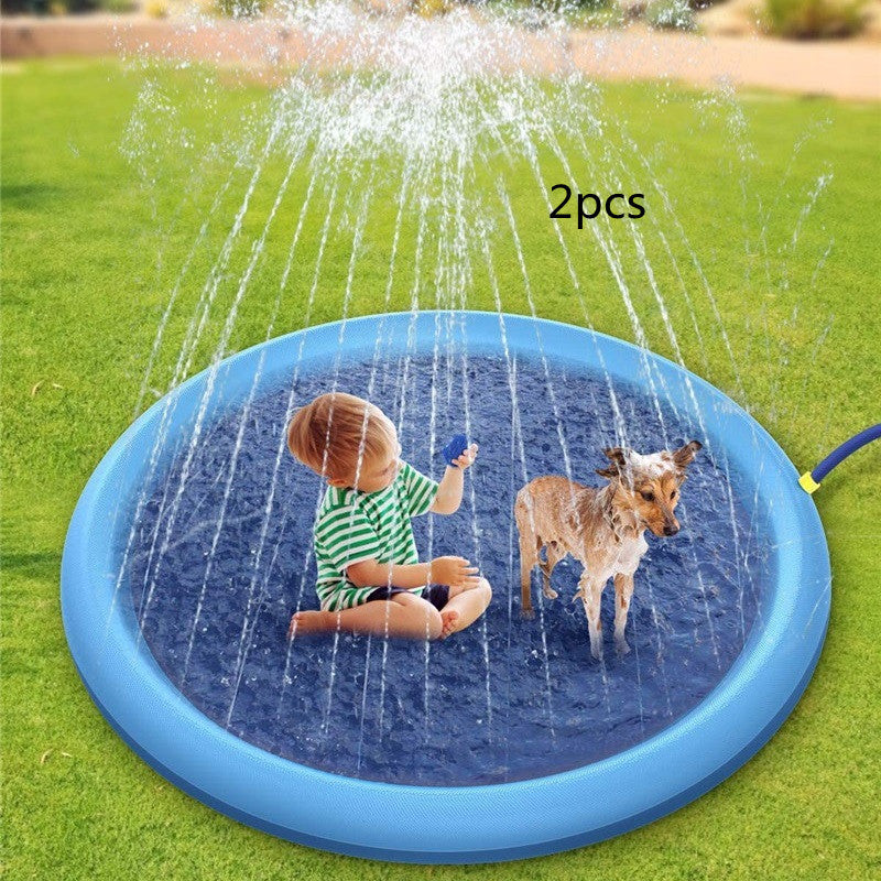 Non-Slip Splash Pad for Kids & Pets – Summer Outdoor Water Play Mat Pool Fountain for Backyard Fun 💦🐶👧 - Zecs shopping