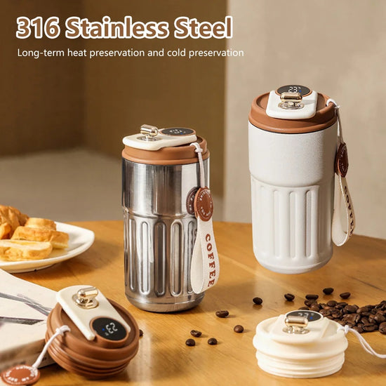 Smart Digital Thermal Bottle – Stainless Steel Temperature Display Coffee Mug