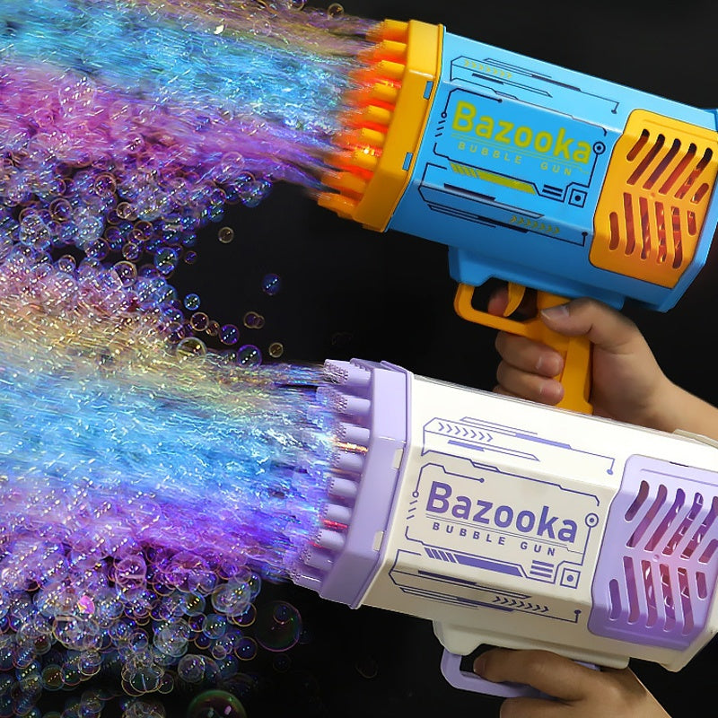 Bubble Rocket Launcher – 69-Hole Bubble Gun Machine with Lights for Kids 🎉🫧 - Zecs shopping