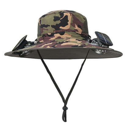 Solar Fan Sun Hat – Wide Brim USB Rechargeable Cooling Outdoor Hat