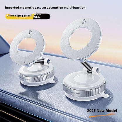 Magnetic Vacuum Suction Phone Holder – Foldable Adjustable Car Mount Stand
