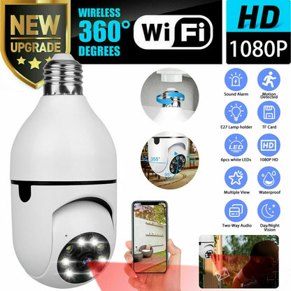1080P WiFi Light Bulb Security Camera – Smart Wireless Home Surveillance Camera
