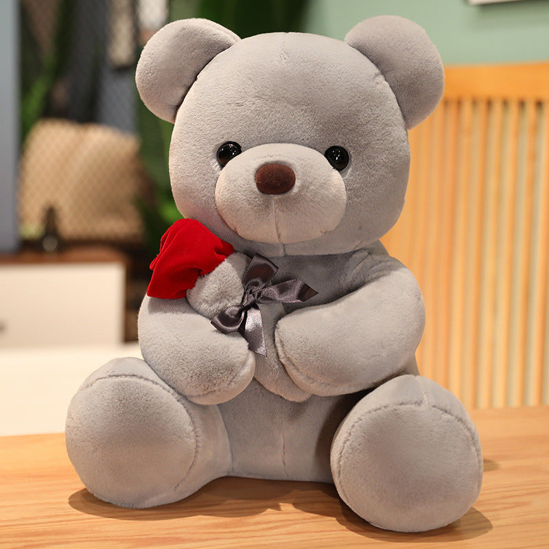 New Lovely Hug Roses Teddy Bear – Soft Plush Pillow Stuffed Animal Gift for Kids & Valentine’s Day 💝🐻 - Zecs shopping