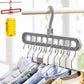 9-Hole Magic Clothes Hanger – Space Saving Folding Closet Organizer
