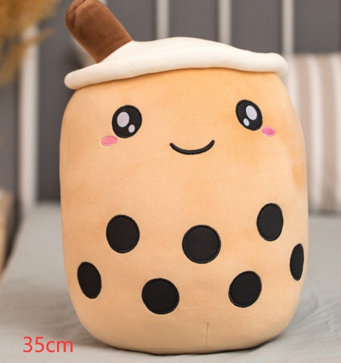 Adorable Plush Boba Tea Pillow – Soft Stuffed Fruit Drink Cushion for Kids & Teens - Zecs shopping
