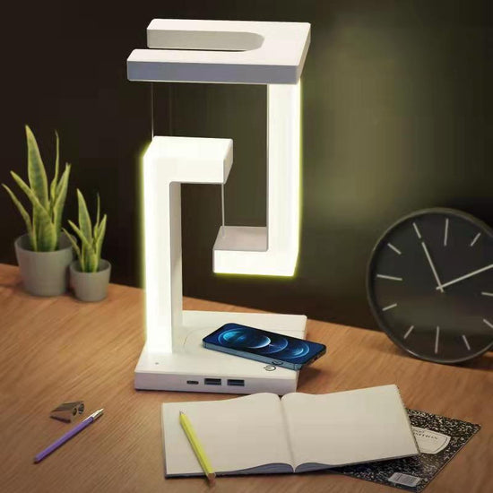 Floating Balance Lamp with Wireless Charging – Creative Suspension Table Light