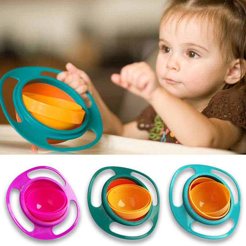 360° Spill-Proof Rotating Bowl for Babies – Universal Gyro Dish for Mess-Free Mealtime 🍽️🌀 - Zecs shopping